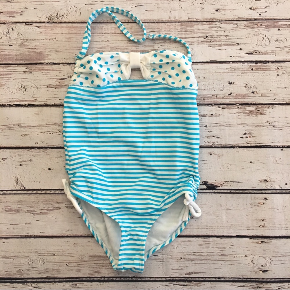 Kate Mack Blue Striped Swimsuit